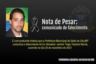 Nota de Pesar: comunicado de falecimento (Tiago Borges)